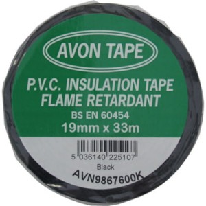 Taśma przemysłowa PVC czarna 19mm 33m Avon AVN9867600K Wyprzedaż