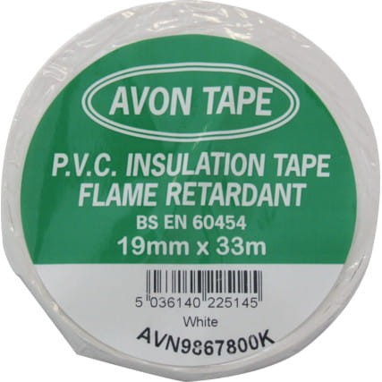 Taśma przemysłowa PVC biała 19mm 33m Avon AVN9867800K