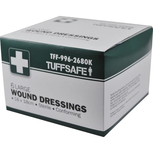 Materiały opatrunkowe 18x18cm 6szt. Tuffsafe TFF9962680K