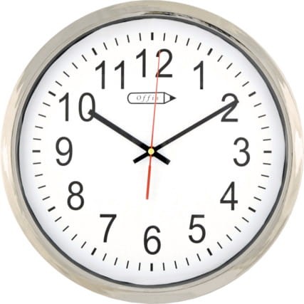 14" CHROME BATTERY CLOCK Offis OFI8020550K