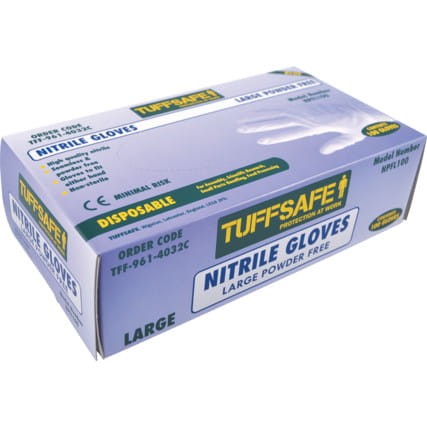 Rękawice jednorazowe nitrylowe bezpudrowe L 100szt. Tuffsafe TFF9614032C