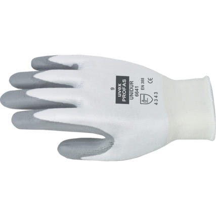 6641 UNIDUR DYNEEMA KNITGREY PU COAT GLOVES SZ.9 Uvex UVX9613920C