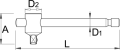 Pokrętło z przesuwnym zabierakiem typu T 1/4" 120mm Unior (600830) 188.3/2 AP