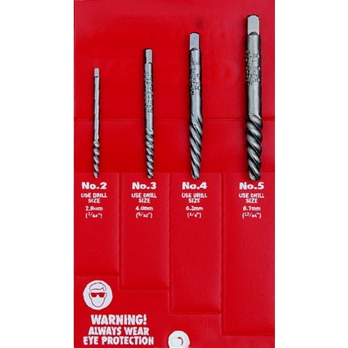 Zestaw wykrętaków do śrub 4szt. M4-M16 (5/32"-5/8") Kennedy KEN0751140K KEN-075-1140K