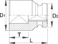 Nasadka 1/2" udarowa 4-kątna 24mm Unior (616628) 231/4SQ