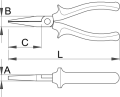 Szczypce płaskie długie 160mm Unior (608705) 472/4G