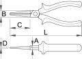 Szczypce okrągłe długie 160mm Unior (607881) 476/1BI