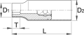Nasadka izolowana 1/2" długa 12mm Unior (619106) 190/2LVDEDP