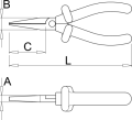 Szczypce płaskie długie izolowane 160mm Unior (619183) 472/1VDEDP