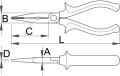 Szczypce półokrągłe długie z bocznym ucinakiem izolowane 160mm Unior (610435) 506/1VDEBI