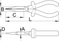 Szczypce półokrągłe długie z wewnętrznym ucinakiem izolowane 140mm Unior (619187) 506/1VDEDP