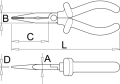 Szczypce półokrągłe długie z wewnętrznym ucinakiem częścią chwytową proste izolowane 170mm Unior (619189) 508/1VDEDP