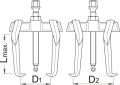 Ściągacz dwuramienny z przesuwnymi ramionami 60mm Unior (615076) 683/2