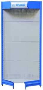 Końcowa narożna perforowana tablica ekspozycyjna z oświetleniem 1050x410x2200 Unior (620576) 995ZDNL