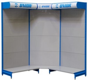 Dodatkowa narożna perforowana tablica ekspozycyjna z oświetleniem 1030x410x2200 Unior (617812) 995VD1L