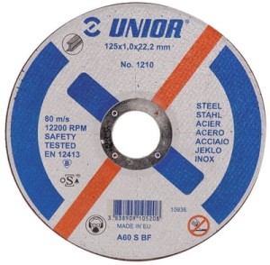 Tarcza tnąca do stali 125x1.0x22 Unior (610520) 1210