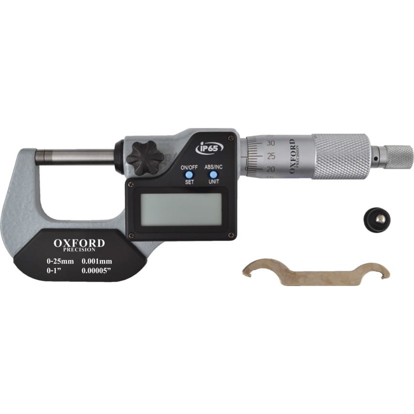 Mikrometr cyfrowy 0-25mm 0-1" IP65 elektroniczny Oxford Precision OXD3313500K OXD-331-3500K