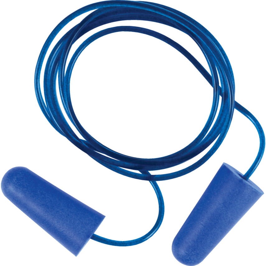 DETECTABLE BLUE CORDER EARPLUG 37dB (100 PAIRS) Tuffsafe TFF9581720K