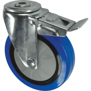 Kółko z hamulcem obrotowe z otworem 125mm BLUE gumowe Atlas Workholders ATL9450706K