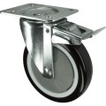 Kółko z hamulcem obrotowe z blaszką mocującą 125mm PU poliuretanowe Atlas Workholders ATL9450596K
