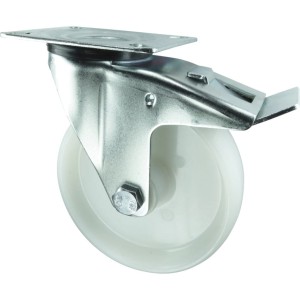 Kółko z hamulcem obrotowe z blaszką mocującą 200mm nylonowe Atlas Workholders ATL9450814K