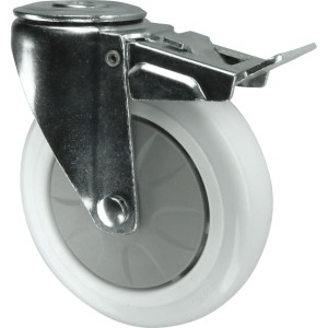 Kółko z hamulcem obrotowe z otworem 125mm nylonowe Atlas Workholders ATL9450636K