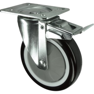 Kółko z hamulcem obrotowe z blaszką mocującą 100mm PU poliuretanowe Atlas Workholders ATL9450594K