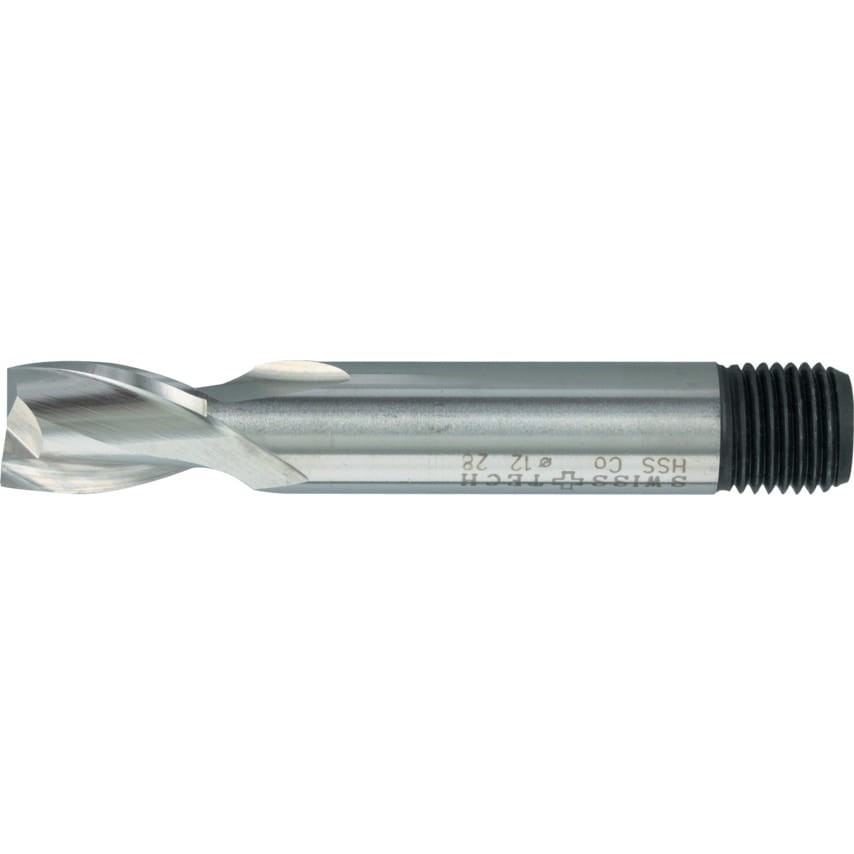 Frez trzpieniowy krótki 12mm 2 ostrza TiCN HSS-Co 8% Swisstech SWT1632842A