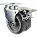 Kółko z hamulcem obrotowe z blaszką mocującą 75mm TWIN RUBBER Atlas Workholders ATL9450372K