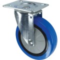 Kółko obrotowe z blaszką mocującą 125mm BLUE gumowe Atlas Workholders ATL9450566K