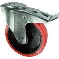 Kółko z hamulcem obrotowe z otworem 125mm PU poliuretanowe Atlas Workholders ATL9452460K