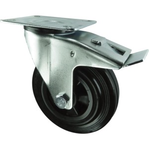 Kółko z hamulcem obrotowe z blaszką mocującą 200mm gumowe POLY CENTRE Atlas Workholders ATL9451324K