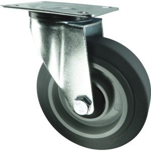 Kółko obrotowe z blaszką mocującą 80mm GREY gumowe Atlas Workholders ATL9451526K