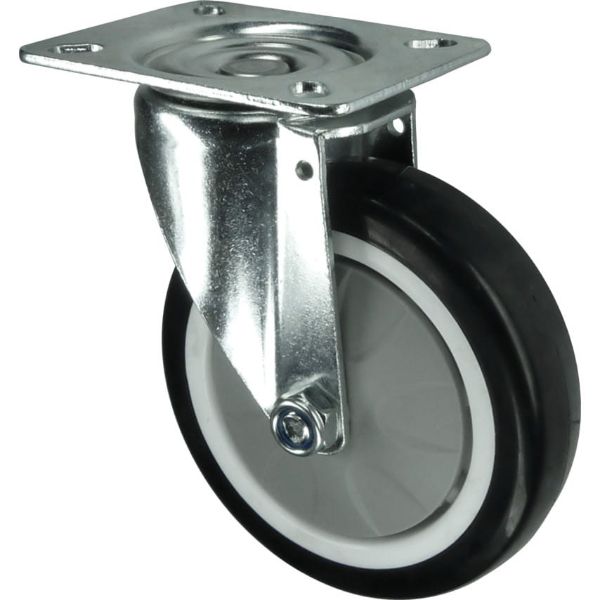 Kółko obrotowe z blaszką mocującą 75mm PU poliuretanowe Atlas Workholders ATL9450612K