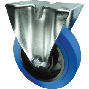 Kółko stałe z blaszką mocującą 80mm BLUE gumowe Atlas Workholders ATL9451586K