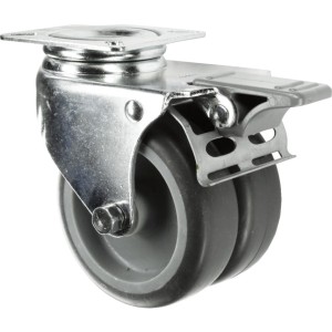 Kółko z hamulcem obrotowe z blaszką mocującą 50mm TWIN RUBBER Atlas Workholders ATL9450370K