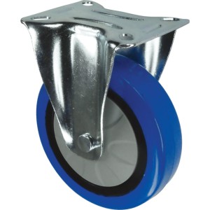 Kółko stałe z blaszką mocującą 75mm BLUE gumowe Atlas Workholders ATL9450552K