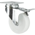 Kółko z hamulcem obrotowe z blaszką mocującą 125mm PP polipropylenowe Atlas Workholders ATL9450206K