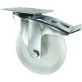Kółko z hamulcem obrotowe z blaszką mocującą 125mm nylonowe Atlas Workholders ATL9450810K