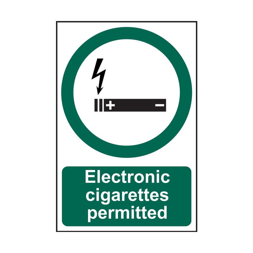 Tabliczka ostrzegawcza ELECTRONIC CIGARETTES PERMITTED200x300mm S/ADH Sitesafe SSF9649072K