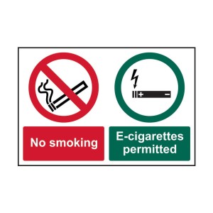 Tabliczka ostrzegawcza NO SMOKING / E-CIGARETTES PERMITTED 300x200mm RIGID Sitesafe SSF9649075K