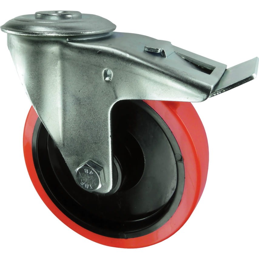 Kółko z hamulcem obrotowe z otworem 100mm PU poliuretanowe Atlas Workholders ATL9452458K