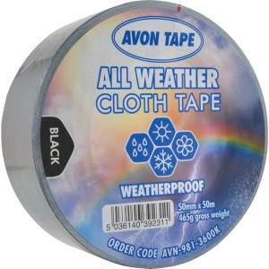 ALL WEATHER BLACK DUCT TAPE 50MM X 50M Avon AVN9813600K