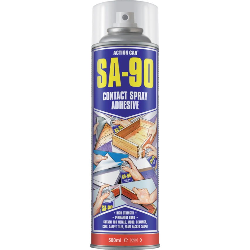 SA90 HEAVY DUTY SPRAY ADHESIVE 500ml Action Can ACN7328750K
