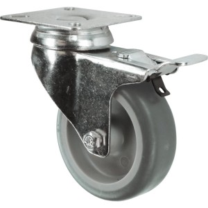 Kółko z hamulcem obrotowe z blaszką mocującą 75mm gumowe Atlas Workholders ATL9450242K