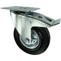 Kółko z hamulcem obrotowe z blaszką mocującą 80mm gumowe STEEL CENTRE Atlas Workholders ATL9451406K