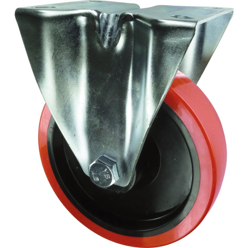 Kółko stałe z blaszką mocującą 80mm PU poliuretanowe Atlas Workholders ATL9451666K
