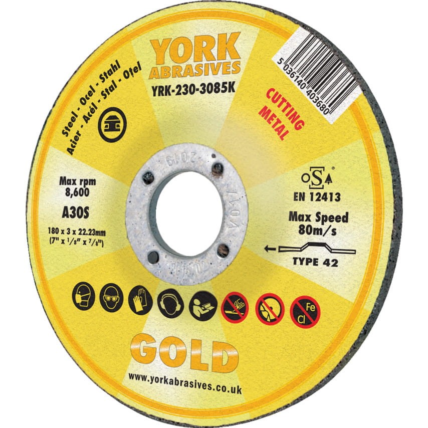 Tarcza do cięcia 230x3x22.23mm A30S DPC York Abrasives YRK2304085K