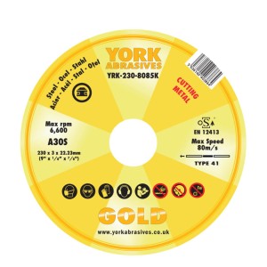 Tarcza do cięcia 230x3x22.23mm A30S York Abrasives YRK2308085K