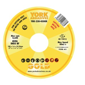 Tarcza do cięcia 180x1.6x22.23mm AS46 INOX BF York Abrasives YRK2304500K